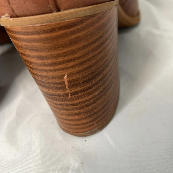 EURO SOFT By Softt Salida Western Ankle Boots Camel Brown Vegan Leather Zip 8.5 - Picture 14 of 15